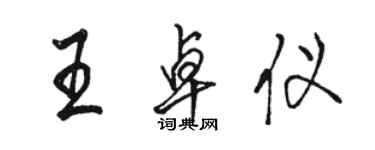 駱恆光王卓儀行書個性簽名怎么寫