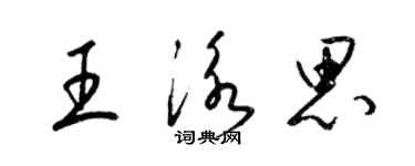 梁錦英王泳思草書個性簽名怎么寫