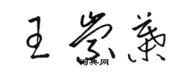 駱恆光王崇葉草書個性簽名怎么寫