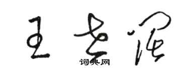 駱恆光王世闊草書個性簽名怎么寫