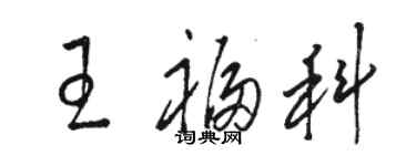 駱恆光王福科草書個性簽名怎么寫