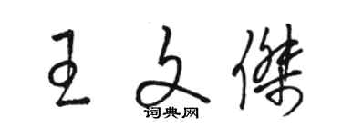 駱恆光王文杰草書個性簽名怎么寫