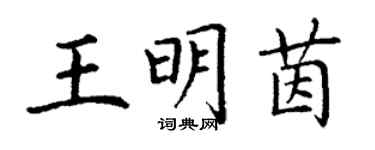 丁謙王明茵楷書個性簽名怎么寫
