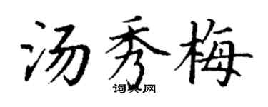 丁謙湯秀梅楷書個性簽名怎么寫