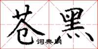 丁謙蒼黑楷書怎么寫