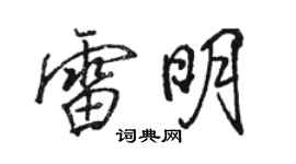 駱恆光雷明行書個性簽名怎么寫