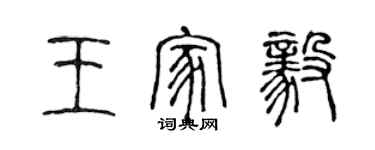 陳聲遠王家毅篆書個性簽名怎么寫