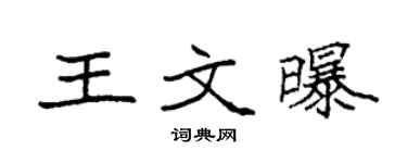 袁強王文曝楷書個性簽名怎么寫