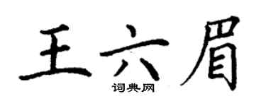 丁謙王六眉楷書個性簽名怎么寫