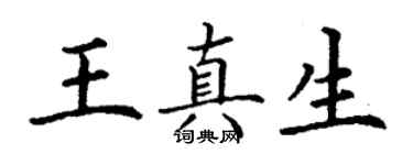 丁謙王真生楷書個性簽名怎么寫