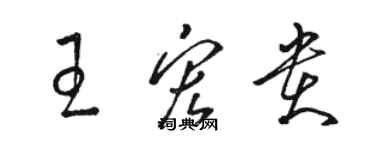 駱恆光王宏貴草書個性簽名怎么寫