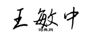 王正良王敏中行書個性簽名怎么寫