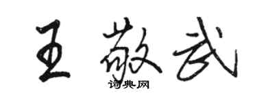 駱恆光王敬武行書個性簽名怎么寫