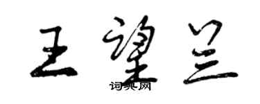 曾慶福王望蘭行書個性簽名怎么寫