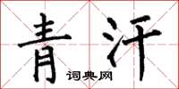 何伯昌青汗楷書怎么寫