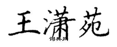 丁謙王瀟苑楷書個性簽名怎么寫
