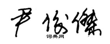 朱錫榮尹俊傑草書個性簽名怎么寫