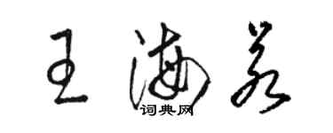 駱恆光王海若草書個性簽名怎么寫