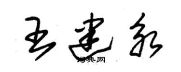 朱錫榮王建永草書個性簽名怎么寫