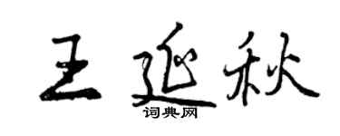 曾慶福王延秋行書個性簽名怎么寫