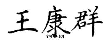 丁謙王康群楷書個性簽名怎么寫