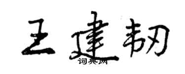 曾慶福王建韌行書個性簽名怎么寫