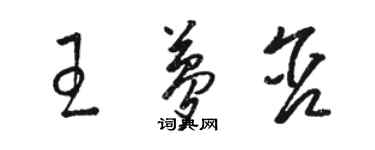 駱恆光王夢含草書個性簽名怎么寫