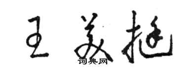 駱恆光王美挺草書個性簽名怎么寫