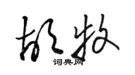 駱恆光胡牧草書個性簽名怎么寫