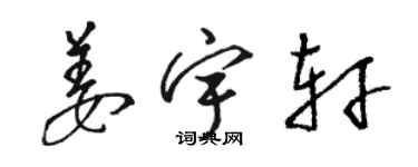 駱恆光姜宇軒草書個性簽名怎么寫