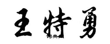 胡問遂王特勇行書個性簽名怎么寫