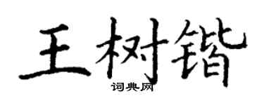 丁謙王樹鍇楷書個性簽名怎么寫