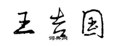 曾慶福王吉國行書個性簽名怎么寫