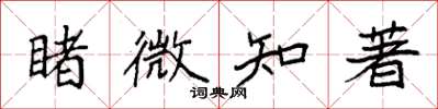 袁強睹微知著楷書怎么寫