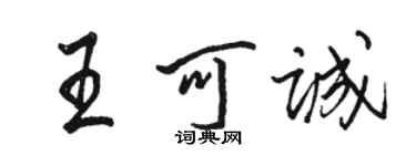 駱恆光王可誠行書個性簽名怎么寫