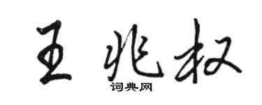駱恆光王兆權行書個性簽名怎么寫