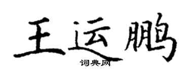 丁謙王運鵬楷書個性簽名怎么寫
