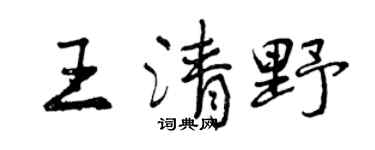 曾慶福王清野行書個性簽名怎么寫