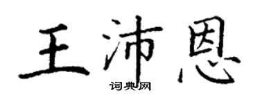 丁謙王沛恩楷書個性簽名怎么寫