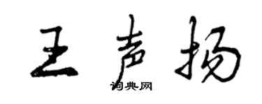 曾慶福王聲揚行書個性簽名怎么寫