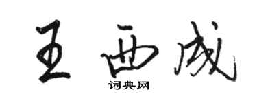 駱恆光王西成行書個性簽名怎么寫