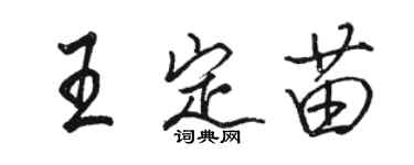 駱恆光王定苗行書個性簽名怎么寫