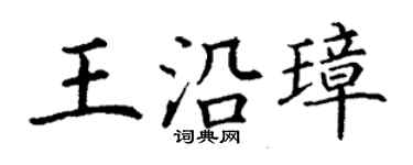 丁謙王沿璋楷書個性簽名怎么寫