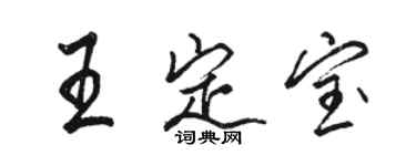 駱恆光王定寶行書個性簽名怎么寫