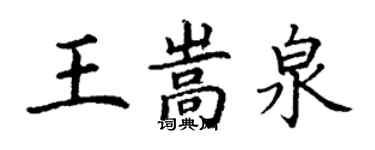 丁謙王嵩泉楷書個性簽名怎么寫