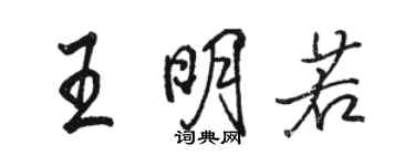 駱恆光王明若行書個性簽名怎么寫
