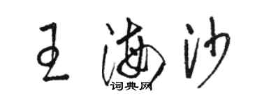 駱恆光王海沙草書個性簽名怎么寫