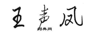 駱恆光王聲鳳行書個性簽名怎么寫