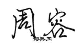 駱恆光周容行書個性簽名怎么寫