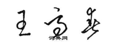 駱恆光王高春草書個性簽名怎么寫